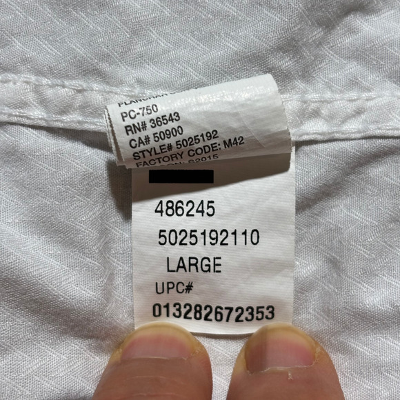 Van Heusen Mens White Slim Fit Button Down Shirt L 100% Cotton Black Buttons EUC - Picture 5 of 9